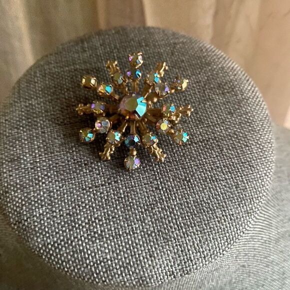 VINTAGE 1960s Retro Atomic Starburst Brooch - Picture 1 of 2